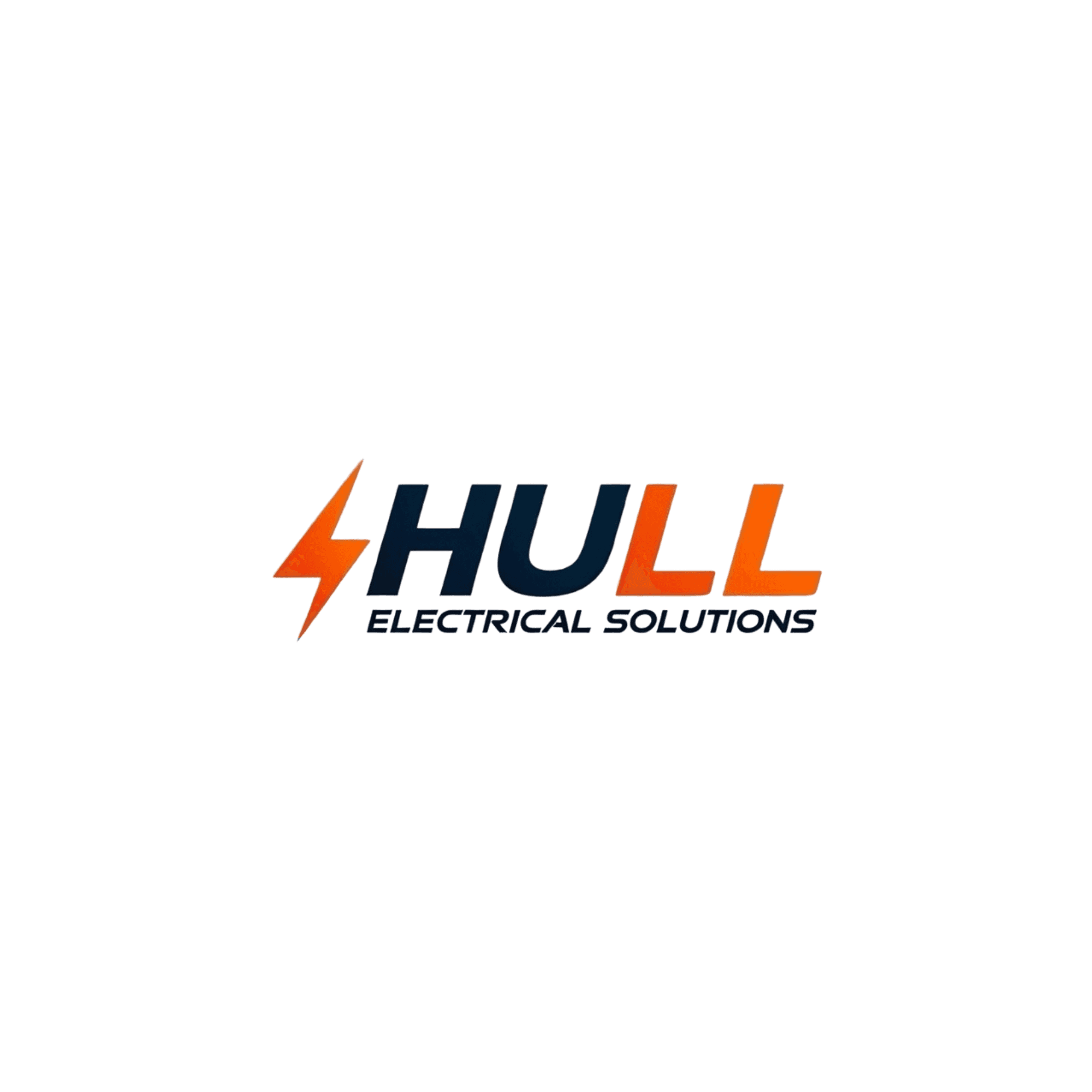 Hull Electrical Solutions logo featuring an orange lightning bolt and bold blue and orange text.
